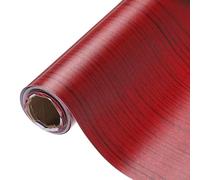 sourcing map Wood Grain Contact Paper 31.5"x197" Self-Adhesive Wallpaper Waterproof Peel and Stick Countertops for Home Kitchen Countertop Cabinet Bathroom, Red