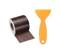 sourcing map Wood Grain Repair Tape 2 Inch x 33ft Self Adhesive Repair Patch Tape Simulated Wooden Floor Tapes with Plastic Scraper for Tables Doors Windows Furniture, Black Walnut