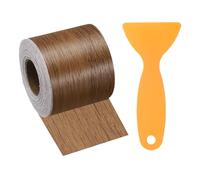 sourcing map Wood Grain Repair Tape 2 Inch x 33ft Self Adhesive Repair Patch Tape Simulated Wooden Floor Tapes with Plastic Scraper for Tables Doors Windows Furniture, Brown Wood