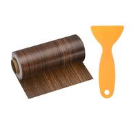 sourcing map Wood Grain Repair Tape 4.7 Inch x 33ft Self Adhesive Repair Patch Tape Simulated Wooden Floor Tapes with Plastic Scraper for Tables Doors Windows Furniture, Ebony