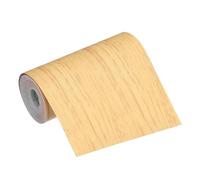 sourcing map Wood Grain Repair Tape, 4 Inch x 16 Feet Self Adhesive Wood Grain Tape Multi-Purpose Wallpaper Border Trim for Furniture Floors Windows Doors Tables Home, Bright Yellow