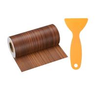 sourcing map Wood Grain Repair Tape 4 Inch x 33ft Self Adhesive Repair Patch Tape Simulated Wooden Floor Tapes with Plastic Scraper for Tables Doors Windows Furniture, Teak