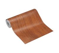 sourcing map Wood Grain Repair Tape, 6 Inch x 16 Feet Self Adhesive Wood Grain Tape Multi-Purpose Wallpaper Border Trim for Furniture Floors Windows Doors Tables Home, Red Oak