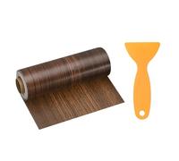 sourcing map Wood Grain Repair Tape 6 Inch x 33ft Self Adhesive Repair Patch Tape Simulated Wooden Floor Tapes with Plastic Scraper for Tables Doors Windows Furniture, Ebony