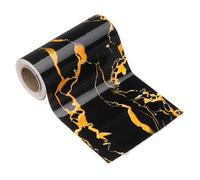 sourcing map Wood Grain Wallpaper Border 12cm x 5 Meters PVC Self-Adhesive Textured Frame Sticker Waterproof Wall Decorative Wallpaper for Floor Door Table Cabinets Desk, Black Gold