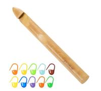 sourcing map Wood Huge Crochet Hook 20mm US Size S Big Wooden Bamboo Crochet Needles with 10 Pcs Knitting Stitch Markers for Crocheting Giant Chunky Yarn