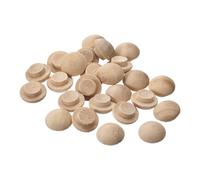 sourcing map Wood Plugs, 25Pcs 13 x 8 mm - Beech Wood Button Top Plugs, Screw Hole Covers, Decorative Wooden Cover for Stair Chair Craft Furniture Woodworking