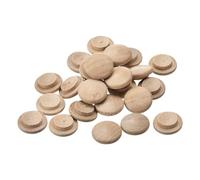 sourcing map Wood Plugs, 25Pcs 18 x 12 mm - Beech Wood Button Top Plugs, Screw Hole Covers, Decorative Wooden Cover for Stair Chair Craft Furniture Woodworking