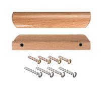 sourcing map Wood Pull Handles, 2pcs 96mm/3.78" Hole Distance Wooden Drawer Knobs Pulls for Kitchen Furniture Drawer Wardrobe Cupboard, Varnish Finish