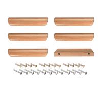 sourcing map Wood Pull Handles, 6pcs 96mm/3.78" Hole Distance Wooden Drawer Knobs Pulls for Kitchen Furniture Drawer Wardrobe Cupboard, Varnish Finish