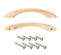 sourcing map Wood Pull Handles for Drawer,2pcs 116mm/4.57" Hole Distance | Wooden Drawer Knobs Pulls,for Kitchen Furniture Wardrobe Cupboard,Varnish Finish