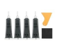sourcing map Wood Repair Kit, 4 Pcs Touch Up Filler Wood with Scraper Sandpaper for Scratches Holes Crack Tables Desks Wooden Floors Repair Cover Ups, Italian Black
