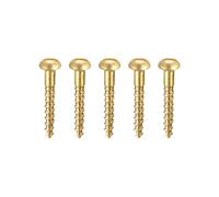 sourcing map Wood Screws M1.6 x 12mm Slotted Round Head Brass Self-Tapping Screw 100 Pcs