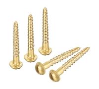 sourcing map Wood Screws M1.6 x 12mm Slotted Round Head Copper Self-Tapping Screw for DIY Woodworking Home Industry 50 Pcs
