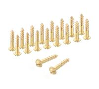 sourcing map Wood Screws, M1.6 x 8mm Brass Slotted Round Head Self Tapping Screw Quick Metal Self-Tapping for Indoor Household Appliances Furniture Woodworking Pack of 58