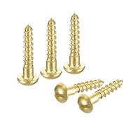 sourcing map Wood Screws M1.6 x 8mm Slotted Round Head Brass Self-Tapping Screw WoodWorking Screw 25 Pcs