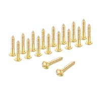 sourcing map Wood Screws, M2.5 x 12mm Brass Slotted Round Head Self Tapping Screw Quick Metal Self-Tapping for Indoor Household Appliances Furniture Woodworking Pack of 28