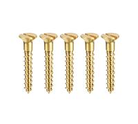 sourcing map Wood Screws M2.5 x 16mm Slotted Flat Head Brass Self-Tapping Screw 100 Pcs