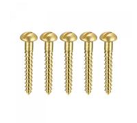 sourcing map Wood Screws M2.5 x 16mm Slotted Round Head Brass Self-Tapping Screw 100 Pcs