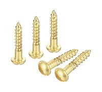 sourcing map Wood Screws M2 x 12mm Slotted Round Head Brass Self-Tapping Screw 20 Pcs