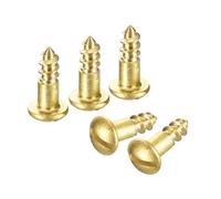 sourcing map Wood Screws M3.5 x 12mm Slotted Round Head Brass Self-Tapping Screw WoodWorking Screw 15 Pcs