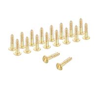 sourcing map Wood Screws, M3 x 12mm Brass Slotted Round Head Self Tapping Screw Quick Metal Self-Tapping for Indoor Household Appliances Furniture Woodworking Pack of 38