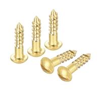 sourcing map Wood Screws M3 x 12mm Slotted Round Head Copper Self-Tapping Screw for DIY Woodworking Home Industry 150 Pcs