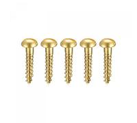 sourcing map Wood Screws M3 x 16mm Slotted Round Head Brass Self-Tapping Screw 50 Pcs