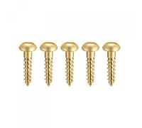 sourcing map Wood Screws M4 x 16mm Slotted Round Head Brass Self-Tapping Screw 50 Pcs