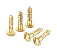 sourcing map Wood Screws M4 x 16mm Slotted Round Head Copper Self-Tapping Screw for DIY Woodworking Home Industry 20 Pcs