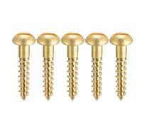 sourcing map Wood Screws M4 x 20mm Slotted Round Head Copper Self-Tapping Screw for DIY Woodworking Home Industry 200 Pcs