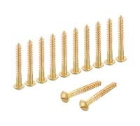sourcing map Wood Screws, M5 x 42.5mm Brass Slotted Round Head Self Tapping Screw Quick Metal Self-Tapping for Indoor Household Appliances Furniture Woodworking Pack of 12