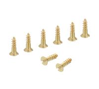 sourcing map Wood Screws, M6 x 20mm Brass Slotted Flat Head Self Tapping Screw Quick Metal Self-Tapping for Indoor Household Appliances Furniture Woodworking Pack of 8