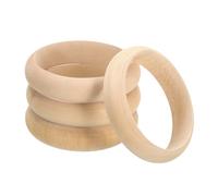 sourcing map Wooden Bangle Bracelet, 4Pcs 87mm - Log Retro Macrame Rings, Unfinished Smooth Wood Circle, Wooden Rings for Crafts, Jewelry, DIY Making, Home Decor
