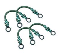 sourcing map Wooden Beaded Bag Handles, 18.1" 4Pcs Rope Purse Straps Handle Replacement for Purse Making DIY Handmade Beach Bag Straw Bag, 4Pcs Green