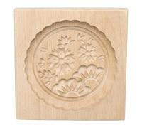 Sourcing Map Wooden Cookie Mould 3.94" x 3.94" Snowflake Carved Baking Cookie Tool Biscuit Press Stamp