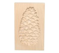 sourcing map Wooden Cookie Mould 5.12" x 3.15" Wooden Cookie Biscuit Mould Cone Carved Baking Cookie Tool Biscuit Press Stamp