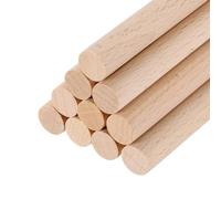 sourcing map Wooden Dowel Rods, 10mmx200mm Round Wooden Rod Unfinished Solid Wood Sticks Crafts Wand for Arts Decoration, Craft and DIY Projects Wand,Pack of 10