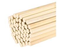 sourcing map Wooden Dowel Rods, 11/32 x 16 Inch Round Dowel Rod Wood Sticks Bamboo Stick for Arts Crafts Photo Booth Props DIY Building Model, 50 Pack