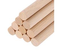 sourcing map Wooden Dowel Rods, 12mmx200mm Round Wooden Rod Unfinished Solid Wood Sticks Crafts Wand for Arts Decoration, Craft and DIY Projects Wand,Pack of 10