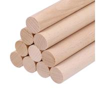 sourcing map Wooden Dowel Rods, 20mmx200mm Round Wooden Rod Unfinished Solid Wood Sticks Crafts Wand for Arts Decoration, Craft and DIY Projects Wand,Pack of 10