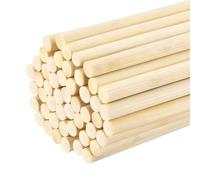 sourcing map Wooden Dowel Rods, 3/8 x 16 Inch Round Dowel Rod Wood Sticks Bamboo Stick for Arts Crafts Photo Booth Props DIY Building Model, 50 Pack