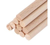 sourcing map Wooden Dowel Rods, 5mmx200mm Round Wooden Rod Unfinished Solid Wood Sticks Crafts Wand for Arts Decoration, Craft and DIY Projects Wand,Pack of 10