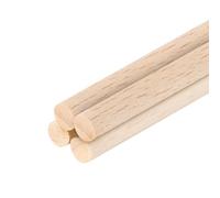 sourcing map Wooden Dowel Rods,6mmx400mm Round Wooden Rod Unfinished Solid Wood Sticks Crafts Wand for Arts Decoration, Craft and DIY Projects Wand,Pack of 4