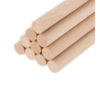 sourcing map Wooden Dowel Rods, 8mmx200mm Round Wooden Rod Unfinished Solid Wood Sticks Crafts Wand for Arts Decoration, Craft and DIY Projects Wand,Pack of 10