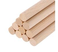 sourcing map Wooden Dowel Rods, 9mmx200mm Round Wooden Rod Unfinished Solid Wood Sticks Crafts Wand for Arts Decoration, Craft and DIY Projects Wand,Pack of 10