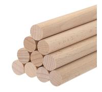 sourcing map Wooden Dowel Rods Wood Sticks, 30cmx1.5cm Round Wooden Dowels Rod for DIY, Arts Decoration, Crafts Wand, Handmade Small House Rods, Pack of 10