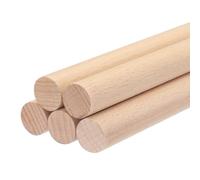 sourcing map Wooden Dowel Rods Wood Sticks, 30cmx2cm Round Wooden Dowels Rod for DIY, Arts Decoration, Crafts Wand, Handmade Small House Rods, Pack of 5