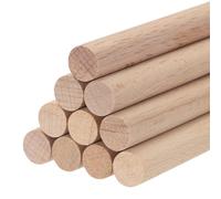 sourcing map Wooden Dowel Rods Wood Sticks, 45cmx1.2cm Round Wooden Dowels Rod for DIY, Arts Decoration, Crafts Wand, Handmade Small House Rods, Pack of 10