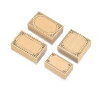 sourcing map Wooden Rubber Stamp Set, Decorative Wooden Stamp for DIY Crafting Scrapbooking Diary Planner Journals Cards, Pack of 4(Classical Letter)